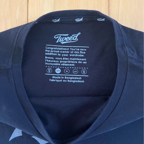 Tweed Graphic Slogan Tee Shirt Black - Picture 6 of 7